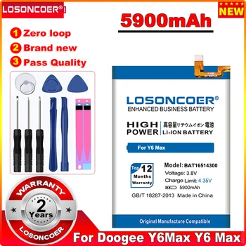 LOSONCOER 5900 мАч BAT16514300 Аккумулятор для смартфона Doogee Y6 Max Y6Max + Быстрое поступление