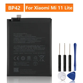 Сменный аккумулятор для Xiaomi Mi 11 Lite BP42, аккумуляторная батарея для телефона 4250 мАч с инструментами