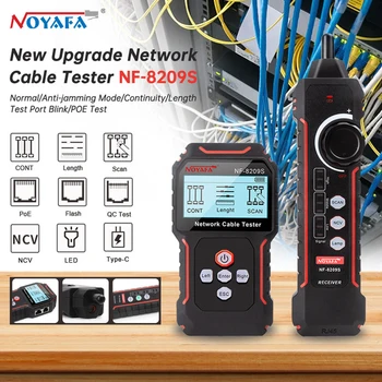 NOYAFA NF-8209S Тестер сетевого кабеля Кабельный Трекер Cat5 Cat6 PoE Тестер Определения длины Непрерывности с NCV и лампой
