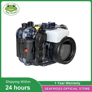 Водонепроницаемый Корпус камеры для подводного плавания Seafrogs 195FT/60M для Sony A6500 A6300 A6000 с Двойным волоконно-оптическим портом и уплотнительным кольцом