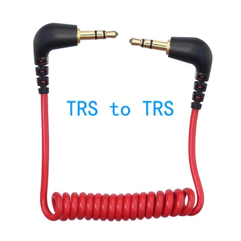 Кабель TRS to TRS Spring 3,5 мм Со спиральным микрофоном к камере Красного цвета для микрофонов RODE SC7 BOYA От VIDEOMIC GO Video Micro-type