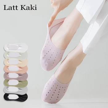 5 пар женских носков, Тонкие летние новые дышащие открытые противоскользящие носки В корейском стиле, простые невидимые носки для женщин