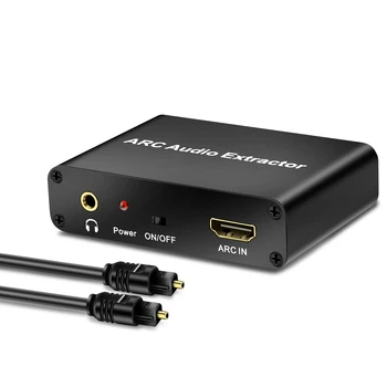 HDMI ARC Extractor & DAC конвертер с цифровым оптическим Toslink, коаксиальный к аналоговому 3,5 мм L / R Стерео ARC аудио Экстрактор для ПК Ноутбук