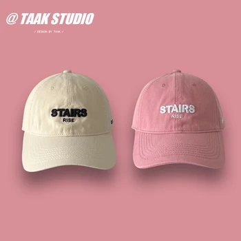 Ins, Новая стильная розовая бейсболка, Женская летняя кепка в корейском стиле, модная повседневная универсальная кепка для похудения с алфавитом, мужская кепка с козырьком