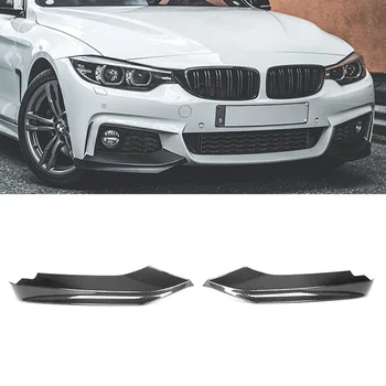Для BMW 4 Серии F32 F33 F36 2013-2020 2 шт. Настоящий карбоновый Разветвитель переднего бампера для губ Воздушный Нож Подходит