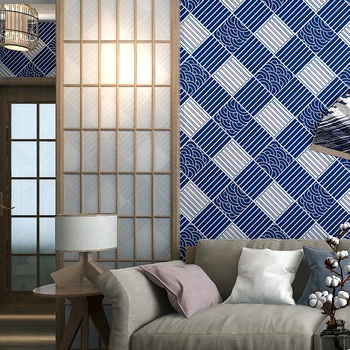 Обои в японском стиле, домашний декор, Синие Водонепроницаемые обои, Украшение стен ресторана, Чайного домика, papel tapiz