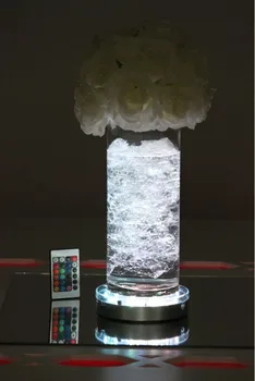 15 шт. * Диаметр 6 дюймов, RGB светодиодная подставка для вазы с пультом дистанционного управления для подставки для цветов из хрусталя, светодиодная подставка для домашнего декора