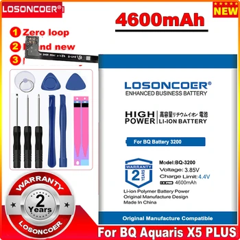 LOSONCOER 0 Цикл 100% Новый 4600 мАч BQ 3200 Аккумулятор для BQ Aquaris X5 PLUS BQ Battery 3200 Bateria Аккумуляторы