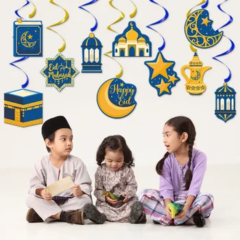 10 шт./кулон, Спиральный Кулон в Рамадан, Исламская Праздничная Подвеска для Дверей и окон, Подвеска для Праздничных подарков