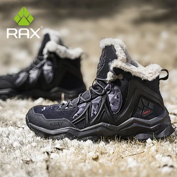 Водонепроницаемая походная обувь RAX, мужские зимние уличные кроссовки, мужские снегоступы, плюшевые горные Сноубутсы, туристическая обувь для бега трусцой