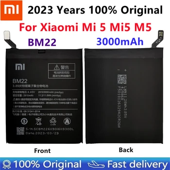 Аккумулятор телефона Xiaomi BM22 3000 мАч Высокой емкости, Высококачественная Оригинальная сменная батарея для Xiaomi MI5 MI 5 Розничная упаковка
