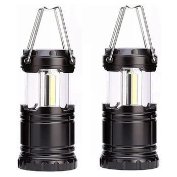 Портативная лампа для кемпинга из 2 предметов со складным крючком, водонепроницаемая лампа, лампа на батарейках, Портативная лампа для кемпинга