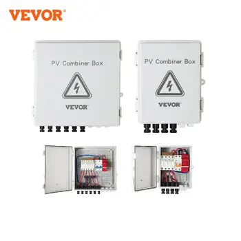 VEVOR PV Combiner Box 4-струнный 6-струнный IP65 Водонепроницаемый Молниезащищенный автоматический выключатель для системы включения /выключения солнечной панели