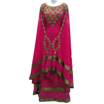 Розовый кафтан из Дубая и Марокко, платье из жоржета, Арабская одежда, европейские и американские модные тенденции