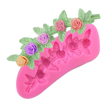 Цветок Розы 3D шоколадные кружевные Формы DIY инструменты для украшения торта с помадкой, силиконовая форма, кухонная утварь для выпечки