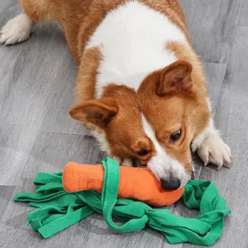 Игрушки-пазлы для домашних собак 2 в 1, устойчивые к укусам, разрывам, в форме моркови, игрушка в прятки для маленьких средних собак