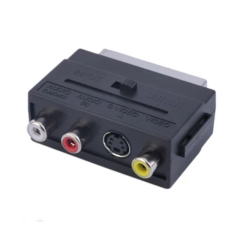 100 шт. Контактный адаптер SCART в 3RCA Конвертер для PS4 W-ii DVD Box RGB Scart в композитный RCA S-Video AV TV Аудио для Microsoft Xbox