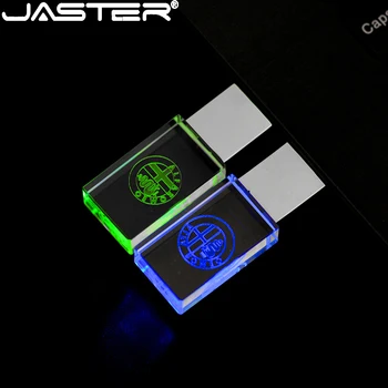 JASTER USB 2.0 Подарок Для Свадебной Фотографии Деревянный Кристалл 64 ГБ Флешки 32 ГБ 16 ГБ Флэш-памяти Флешка-накопитель Бесплатный Пользовательский ЛОГОТИП