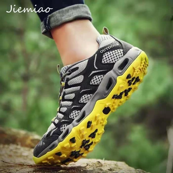 JIEMIAO/Мужская Женская Треккинговая горная обувь, Уличная спортивная обувь, Спортивная обувь для восходящего потока для мужчин, Нескользящие походные кроссовки Унисекс