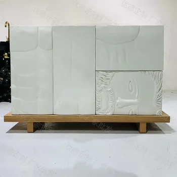 Скандинавский современный минималистичный шкаф с одной дверцей и двойным ящиком, белый шкаф на крыльце, боковой шкаф для гостиной