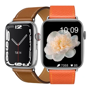 2023 Новые Деловые Умные часы с кожаным ремешком Для мужчин и женщин, умные часы с Bluetooth-вызовом, Беспроводная зарядка, Фитнес-браслет, циферблат 