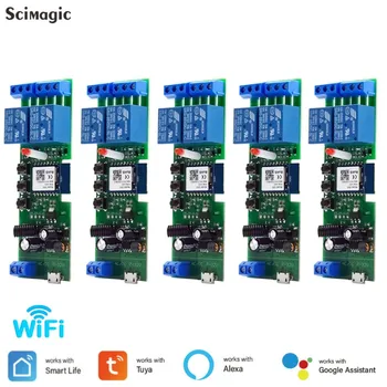 5ШТ Tuya Wifi 2CH Smart Switch Модуль 433 МГц RF Control Универсальное беспроводное реле 