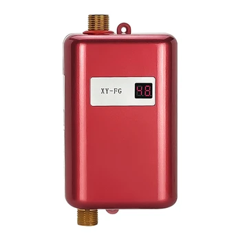 Электрический водонагреватель Мощностью 3800 Вт, проточный водонагреватель мгновенной горячей воды Без бака, Проточный Бойлер для душа, 220 В, Красный ЕС Штекер