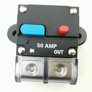 Автоматический выключатель с возможностью сброса 24 В, самоустанавливающийся Автоматический выключатель с возможностью сброса, Кнопка ручного сброса для автомобильного аудио 50A-300A