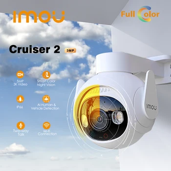 IMOU Cruiser 2 3MP WiFi наружная камера безопасности AI Smart Tracking Обнаружение транспортного средства человеком Камера наблюдения ночного видения IP66