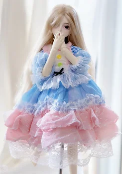 1/4 Одежда для куклы BJD, пудрово-голубое платье принцессы, бесплатная доставка