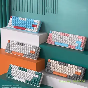 Механическая игровая клавиатура T8 Type C С двойной подсветкой RGB, Прочная, 68 клавиш, игровые клавиатуры с возможностью горячей замены