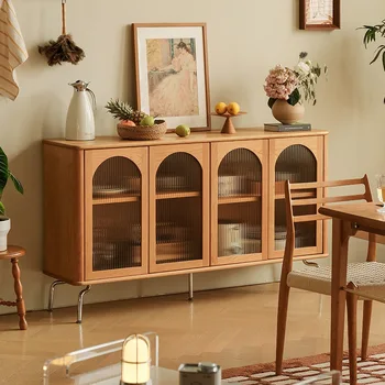 Буфет из массива дерева в скандинавском стиле, шкафчик для хранения самшита в маленькой гостиной, Домашняя столовая, Креативный витринный шкаф