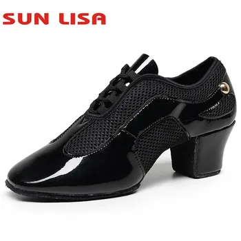 SUN LISA, Женские кроссовки на резиновой подошве и массивном каблуке для бальных танцев, Современная обувь для латиноамериканских танцев, Сальса