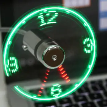 Креативный мини-вентилятор с питанием от USB, светодиодные часы с дисплеем реального времени, Летний охлаждающий неоновый вентилятор, USB-гаджеты