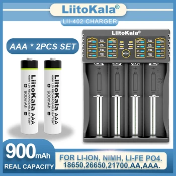 Liitokala Lii-402 Зарядное устройство 1,2 В AAA 900 мАч Ni-MH Аккумуляторная батарея Температурный пистолет Игрушка-мышь с дистанционным управлением