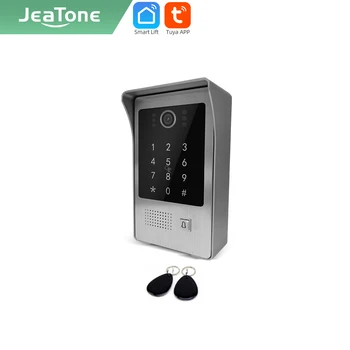 Jeatone TUYA 7 ”IP Видеодомофон для домашнего Обнаружения движения, Дверной Звонок, наружный блок с клавиатурой/RFIC-картой, камера ночного видения