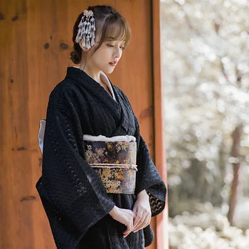 Кимоно для женщин, Японское Традиционное Кимоно, платье для Косплея, Гейша Юката, Летний Длинный халат, Женская одежда для фотосъемки