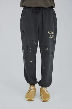 Топовая версия 
 Тренировочные брюки Saint Louis для мужчин и женщин 1:1, лучшее качество, ручная работа, брызги чернил, граффити, штаны для бега трусцой
