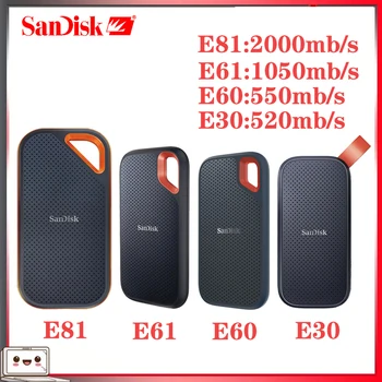 Портативный Внешний SSD-накопитель SanDisk 480 ГБ 520 МБ/с./с. Внешний жесткий диск USB 3,1 Type-C 500 ГБ 1 ТБ 2 ТБ Твердотельный диск Для Настольного ноутбука