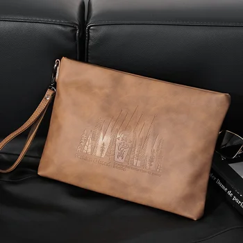 Модный мужской клатч в стиле ретро, Роскошные деловые мужские сумки es, Брендовый Дизайнерский Конверт, кошелек на запястье Bolso