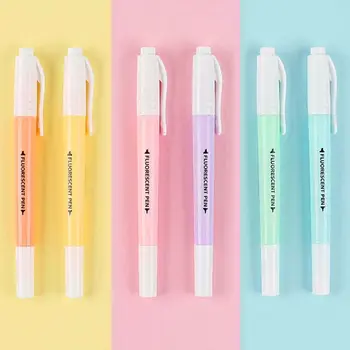 Ручка для рисования пастелью Ярких цветов, канцелярские принадлежности для рисования своими руками, флуоресцентная ручка с двойной головкой, маркеры, ручка-маркер