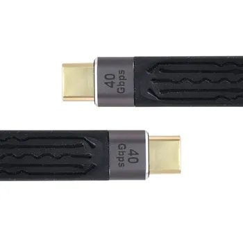 13 см 100 Вт 8 К USB4 40 Гбит/с от мужчины к мужчине для ноутбука и телефона Type-C USB-C Плоский Тонкий гибкий кабель для передачи данных