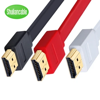 Shuliancable HDMI кабель видео Плоский кабель 1.4 1080P 3D кабель для HDTV компьютера XBOX PS3