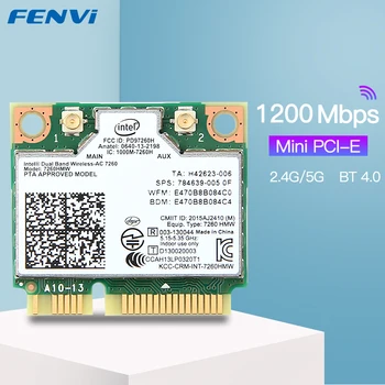 Двухдиапазонная Беспроводная карта Intel 7260HMW 7260ac PCI-E 802.11ac BT 4.0 Mini Wlan WiFi Card 2,4 G/5 ГГц Wi-Fi + Bluetooth 4,0 Адаптер Антенна
