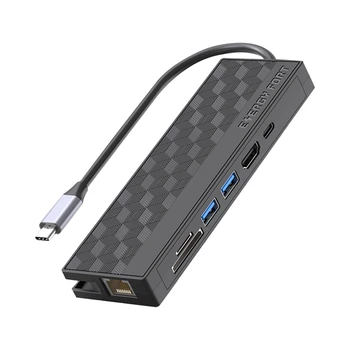 1 ШТ 7в1 док-станция USB 3.0 Высокоскоростной 1000 Мбит/с Ethernet RJ45 Gigabit 4K OTG адаптер-разветвитель для ноутбука