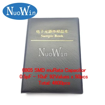 0805 Книга образцов конденсаторов с микросхемой SMD SMT ассорти из набора 92 значений x 50 шт = 4600 шт (от 0,5 пФ до 10 мкФ)