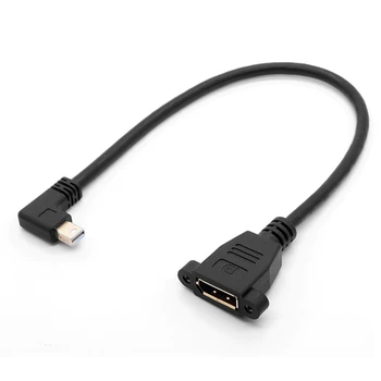 Kabel Mini DisplayPort Rechten Winkel zu DisplayPort Adapter in Schwarz-4K Auflösung Bereit-Thunderbolt und Thunderbolt 2