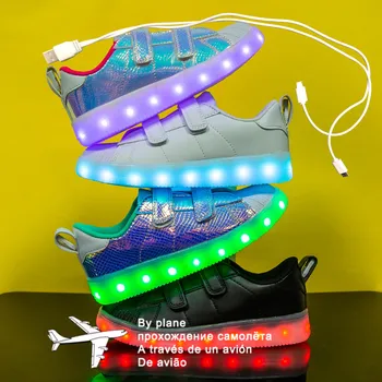 2021 Новые Детские USB-Светящиеся Кроссовки, Светящиеся Детские туфли со светодиодной подсветкой, Тапочки для девочек, Красовки с подсветкой, Обувь для мальчиков