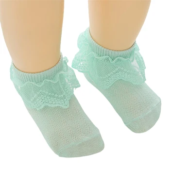 Очаровательные носки с оборками для маленьких девочек, Нежные дышащие кружевные носки для маленьких девочек