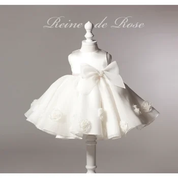 Белые свадебные платья для маленьких девочек, Детские пышные свадебные платья Принцессы, Детское роскошное праздничное платье, пышные юбки с цветами